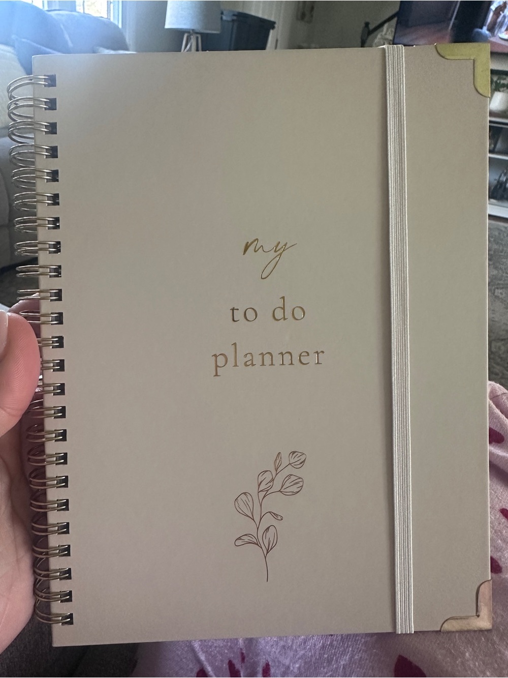 My To Do Planner - Cream Spiral Notebook with Gold Accents